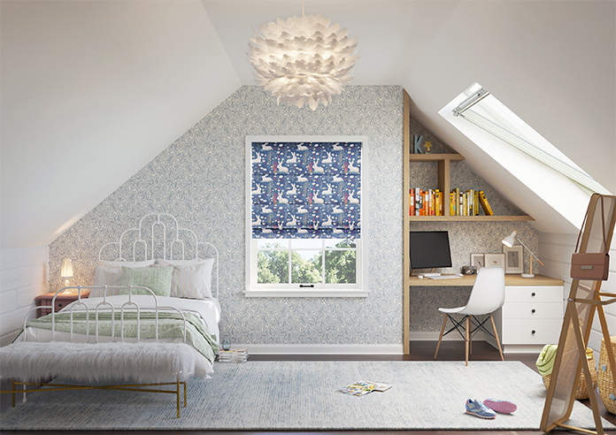 Bunny Meadows, Periwinkle - Roman Blind - Image 8
